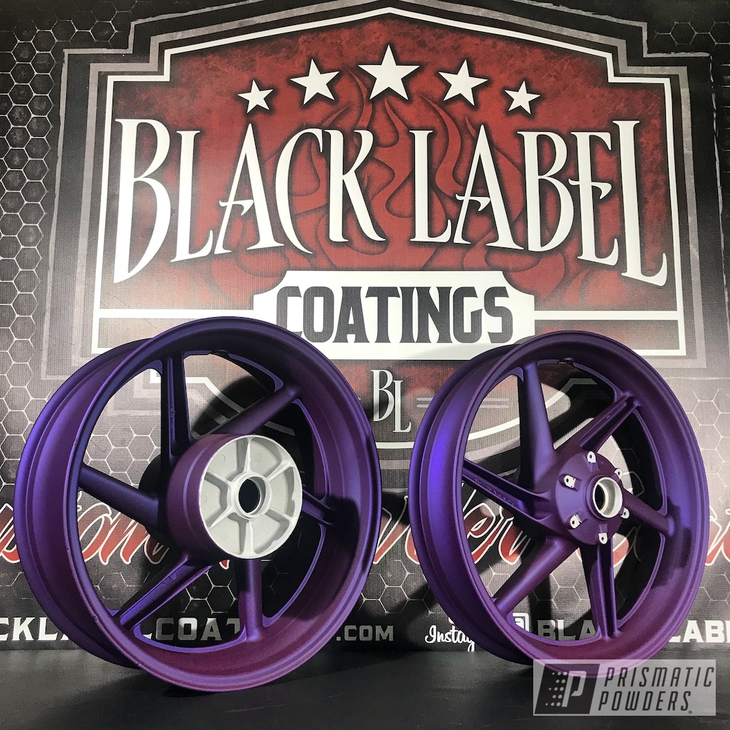Honda Motorcycle Wheels Coated In Majestic Purple Super Chrome And Casper Clear Gallery Project Prismatic Powders