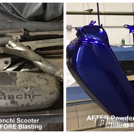 Powder Coating: Bike Frame,Scooter,Intense Blue PPB-4474,Powder Coated Bike Frame,Gas Tank,Bianchi