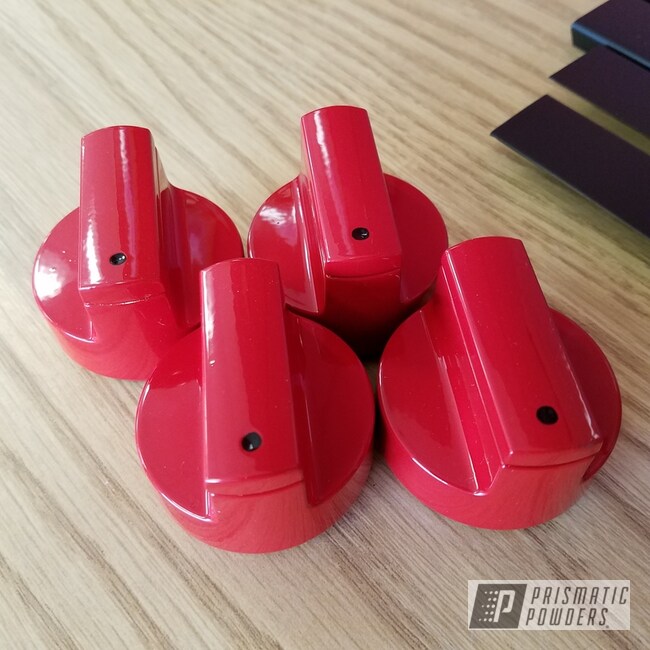 Custom Knobs coated in RAL 3002 a Classic Carmine Red Color, Gallery  Project