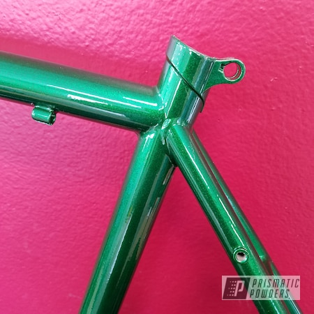 Powder Coating: Illusion Money PMB-6917,Two Stage Application,Bicycles,Clear Vision PPS-2974,Bike Frame