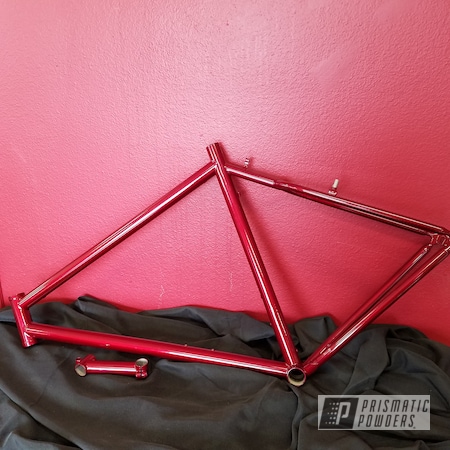 Powder Coating: Powder Coated Bike Frame,Two Stage Application,Bicycles,Illusion Cherry PMB-6905,Clear Vision PPS-2974,Bike Frame