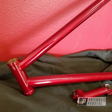 Bicycle Frame Coated In Illusion Cherry And Clear Vision