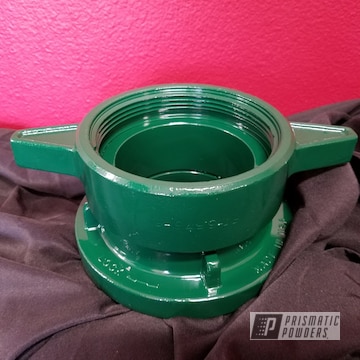 Fire Hydrant Connector Coated In Ral 6005 A Classic Moss Green Color