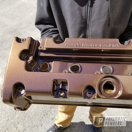 Powder Coating: Automotive,Powder Coated Acura Valve Cover,Acura,Valve Cover,Misty Rootbeer PMB-1081