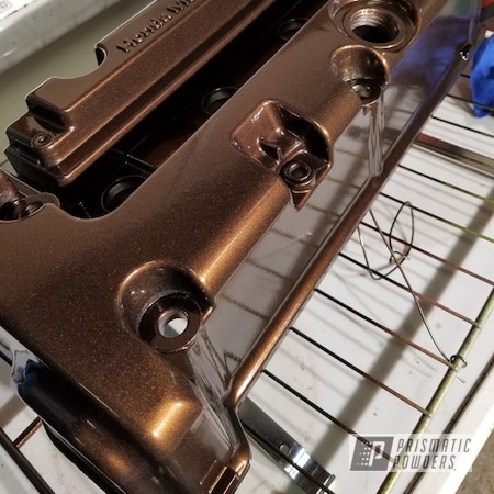 Powder Coating: Valve Cover,Misty Rootbeer PMB-1081,Acura,Automotive,Powder Coated Acura Valve Cover