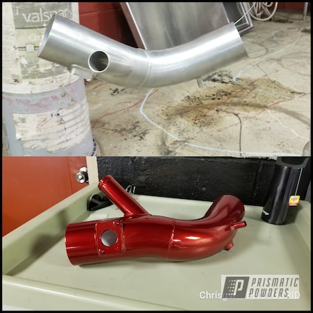Powder Coating: Intake,Mitsubishi,evo10,LOLLYPOP RED UPS-1506,Automotive,Before and After