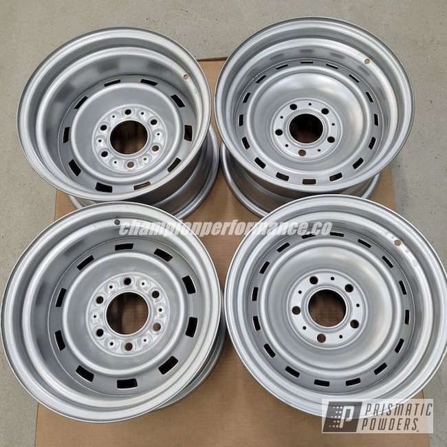 Powder Coated Porsche Silver Chevy Wheels