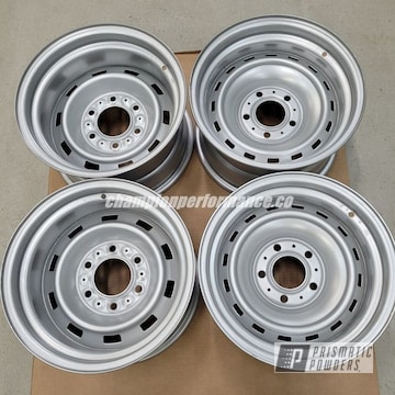 Powder Coated Porsche Silver Chevy Wheels