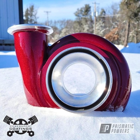 Powder Coating: Turbo Parts,Illusion Cherry PMB-6905,Clear Vision PPS-2974,Automotive,Turbo Housing