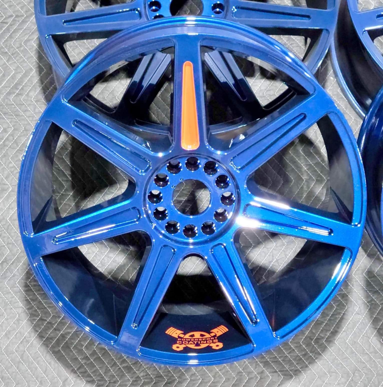 Powder Blue Rims Powder Coat Custom Set Of Wheels | Prismatic Powders