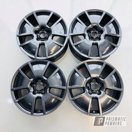 Powder Coating: Grey,Powder coated VW wheels,VW,Cadillac Grey PMB-6377,Automotive,Wheels