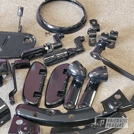 Powder Coating: Harley Davidson Parts,Motorcycle Parts,Ink Black PSS-0106,Harley Parts,ink black