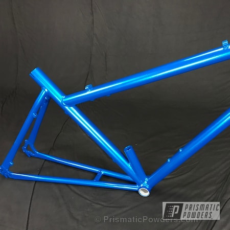 Powder Coating: RANS Bikes,Bicycles,Illusion Lite Blue PMS-4621,Custom Bicycle Frame,Solid Tone,Baby Rockstar Sparkle PPB-6627