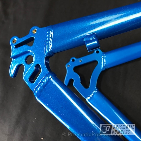 Powder Coating: RANS Bikes,Bicycles,Illusion Lite Blue PMS-4621,Custom Bicycle Frame,Solid Tone,Baby Rockstar Sparkle PPB-6627