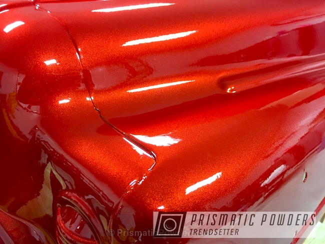 Powder Coating: Miscellaneous,Clear Vision PPS-2974,Late 40's Murray Sad Face,Restoration,Pedal Car Restoration,Automotive,Solid Tone,Clear Coat Used,Illusion Red PMS-4515