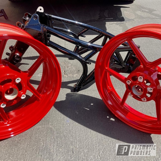 Fractured Red Stunt Bike Parts