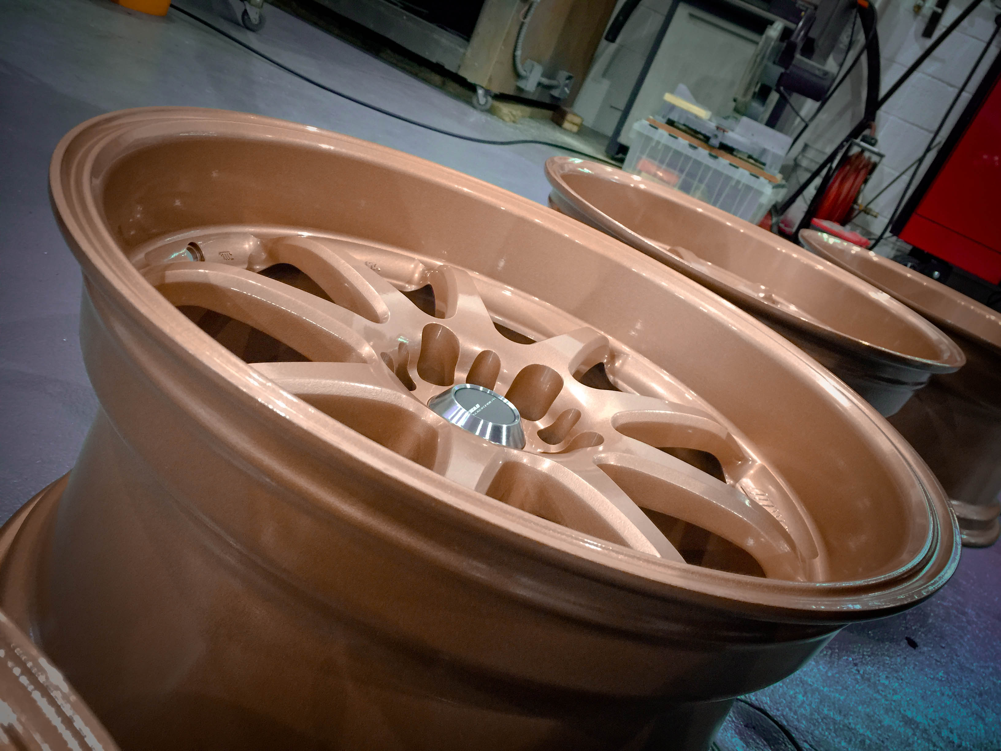 Wheels done in Fireside Copper | Gallery Project | Prismatic Powders