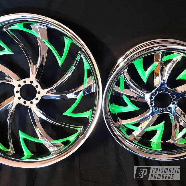 Powder Coated Bright Green Wheels