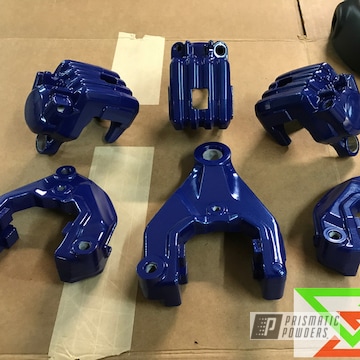 Calipers Coated With Lonestar Blue For This Motorcycle Restoration