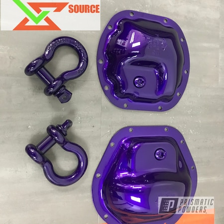 Powder Coating: Automotive,SUPER CHROME USS-4482,Differential Cover,Two Coat Application,Powder Coated Offroad D-rings,Tow Hook,Candy Purple PPS-4442