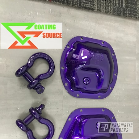 Powder Coating: Candy Purple PPS-4442,Differential Cover,Tow Hook,SUPER CHROME USS-4482,Two Coat Application,Automotive,Powder Coated Offroad D-rings