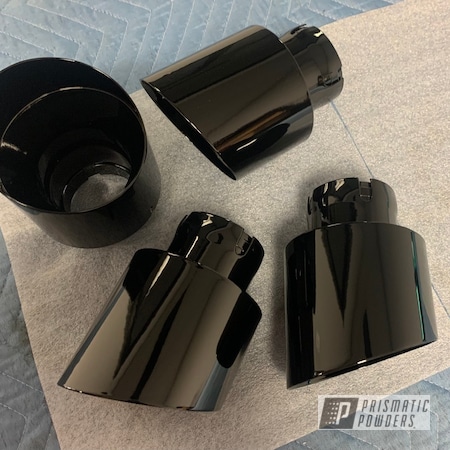Powder Coating: Ink Black PSS-0106,Exhaust,1 Stage,Automotive,Exhaust Tips