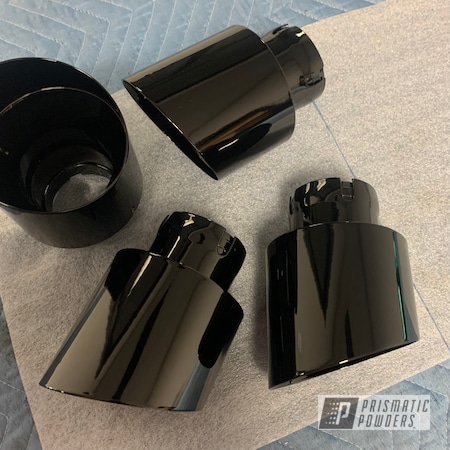 Powder Coating: Automotive,Ink Black PSS-0106,Exhaust,Exhaust Tips,1 Stage