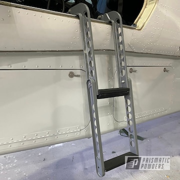 Powder Coated Airplane Stairs In Ral-7012 And Ptb-6419