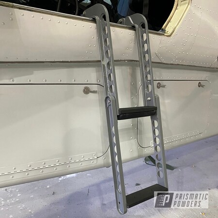 Powder Coating: Stairs,Airplane,RAL 7012 Basalt Grey,Aerospace,Super Grip Black PTB-6419,Airplane Stairs
