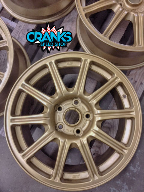 Subaru STI Rally Car Wheels refinished in Spanish Gold | Gallery ...