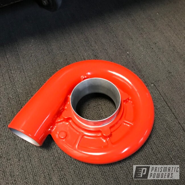 Compressor Side Turbo Housing Sanded Down And Shot In Bright Red