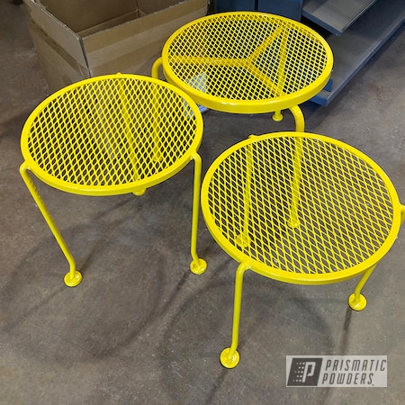 Powder Coating: Wrought Iron Furniture,Patio Furniture,Table,Outdoor Furniture,powder coating,Yes Yellow PSS-5691,Tables