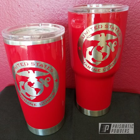 Powder Coating: Custom Drinkware,Tumbler,RAL 3002 Carmine Red,Custom Cup
