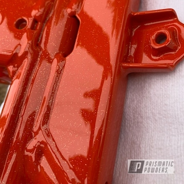 Powder Coated Shattered Glass And Very Red Truck Parts