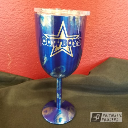 Powder Coating: Cheater Blue PPB-6815,Custom Drinkware,Dallas Cowboys,Custom Wine Glass