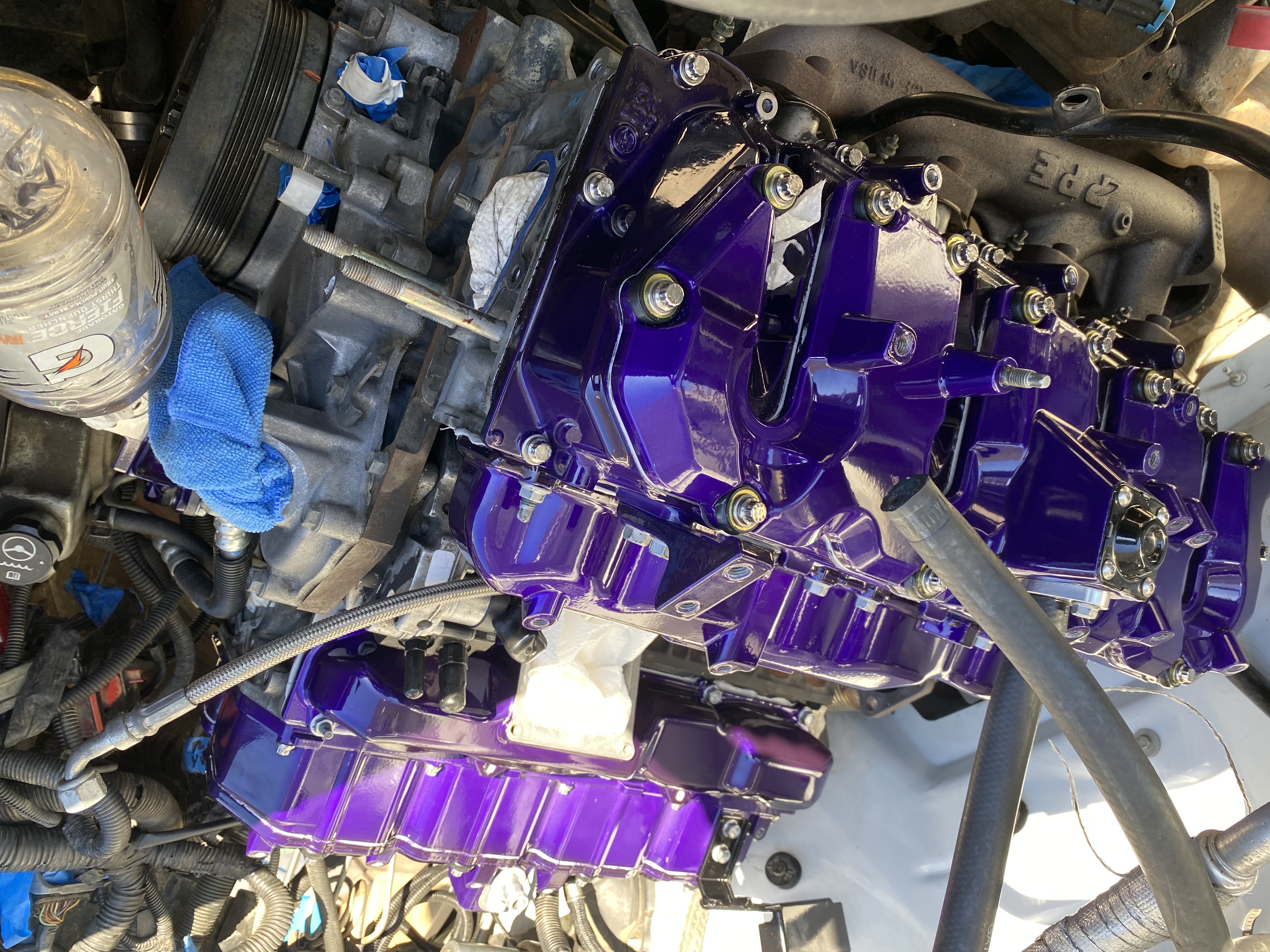 Engine Parts Featuring a Candy Purple and Polished Aluminum Finish ...