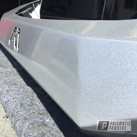 Powder Coating: Automotive,Clear Vision PPS-2974,Heavy Silver PMS-0517,powder coating,Powder Coated Bumper,Bumper