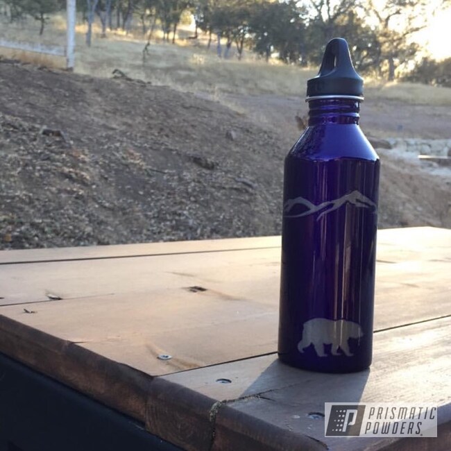 Custom Water Bottle Coated In Illusion Purple And Clear Vision