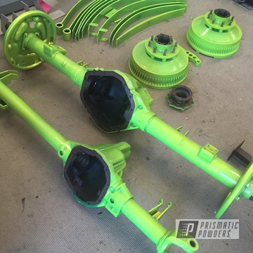 Custom Axle Parts Done In Shocker Yellow And Super Chrome