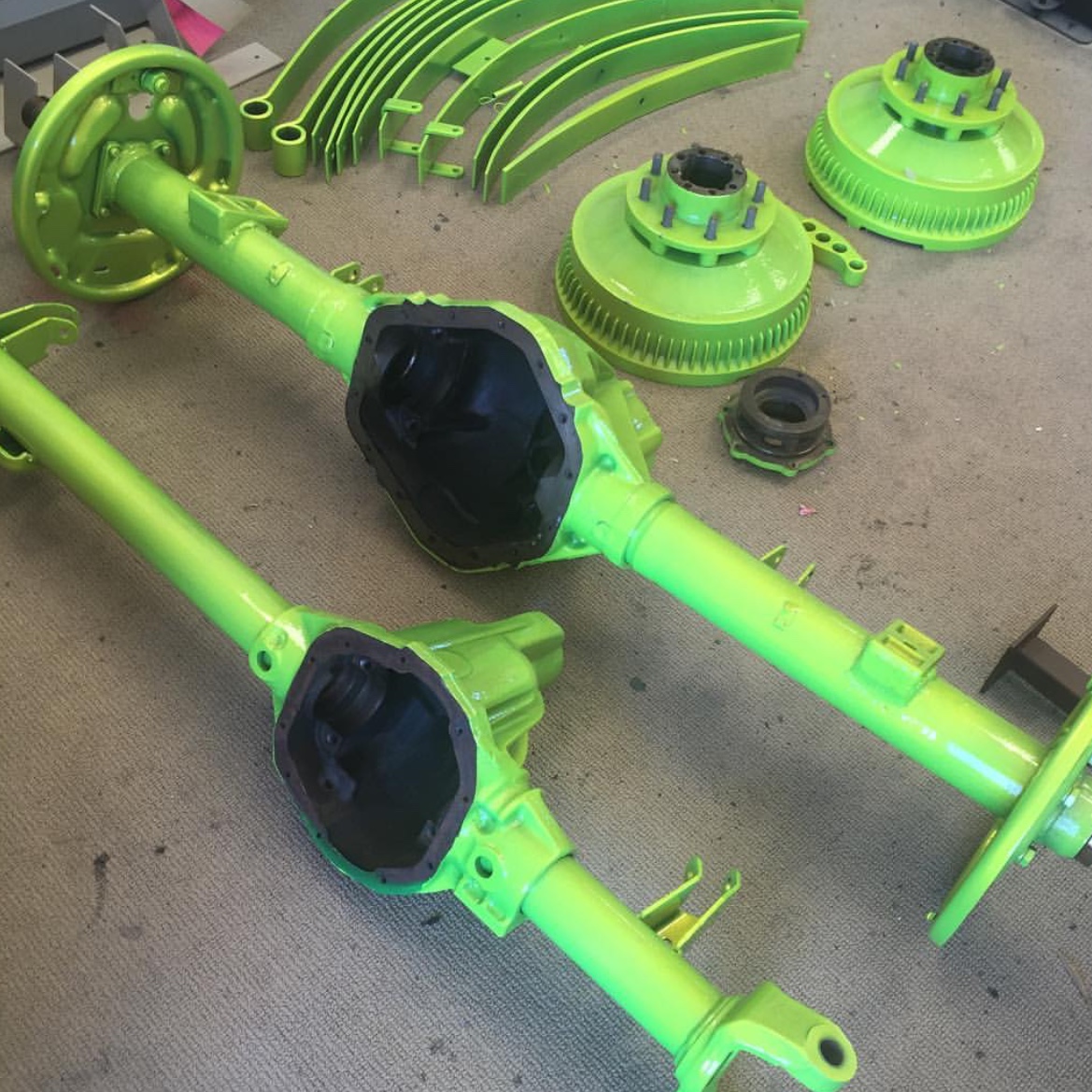 Custom Axle Parts done in Shocker Yellow and Super Chrome | Gallery ...