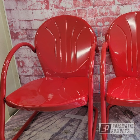 Powder Coating: Vintage Chairs,Patio Chairs,Chairs,Vintage Lawn Chairs,Outdoor Chairs,Lawn Chairs,RAL 3002 Carmine Red