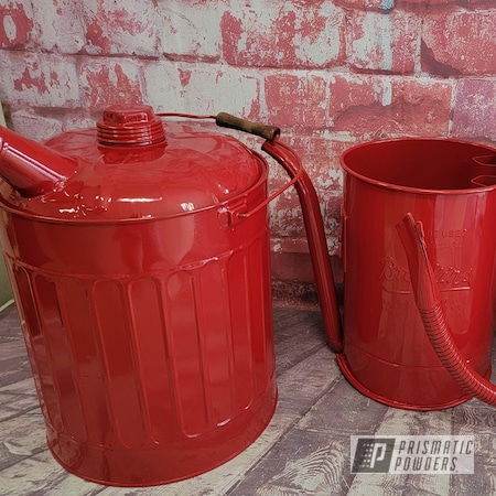 Powder Coating: Vintage Cans,Vintage Oil Cans,Vintage,RAL 3002 Carmine Red,Oil Cans