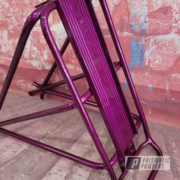 Powder Coated Clear Vision And Illusion Violet Bicycle Rack