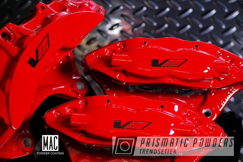 Cadillac Cts V Brake Calipers In A Very Red Powder Coat
