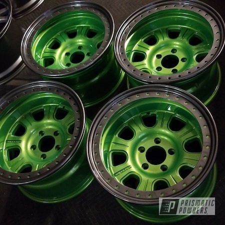 Powder Coating: Illusion Lime Time PMB-6918,Jeep Wheels powder coated,Jeep,Clear Vision PPS-2974,Automotive,Jeep Wheels,Kingsport Grey PMB-5027,Wheels
