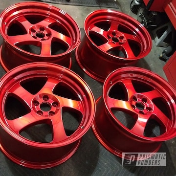 Powder Coated Wheels In A Lollypop Red Finish