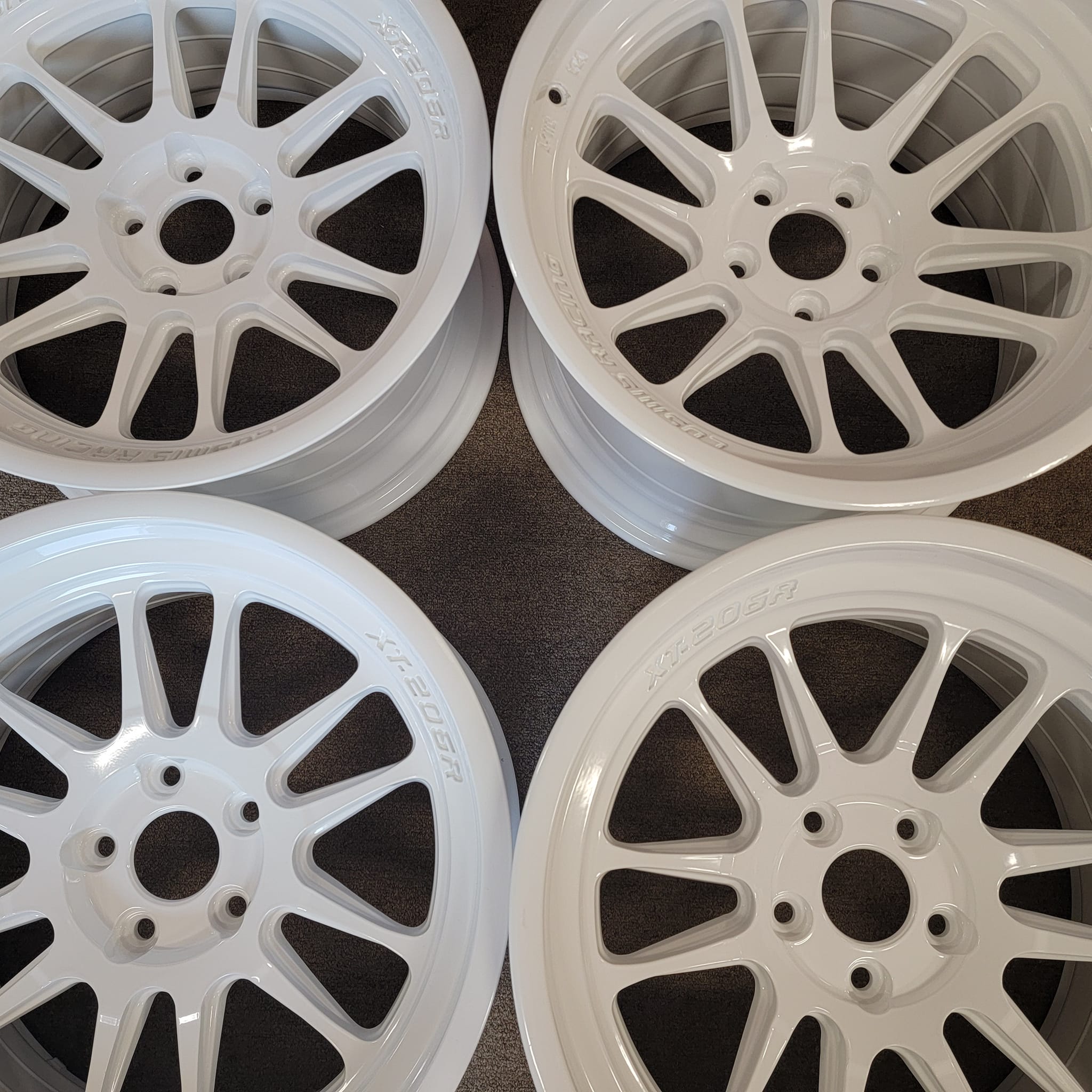 Wheels in a Polar White Finish | Prismatic Powders