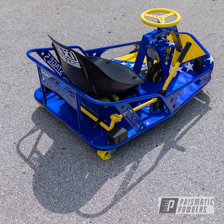 Powder Coating: Drift Cart,Clear Vision PPS-2974,Taxi Garage Crazy Cart,Taxi Garage,Illusion Blueberry PMB-6908,Electric Yellow PSS-2834,Drift,Cart,Go Cart