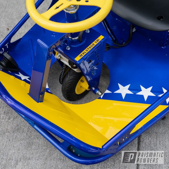 Powder Coated Electric Yellow, Illusion Blueberry And Clear Vision Custom Drift Cart