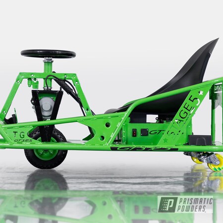 Powder Coating: Shattered Glass PPB-5583,Drift Cart,Ink Black PSS-0106,Taxi Garage Crazy Cart,Taxi Garage,Sweet Pea Green PSS-1070,Crazy Cart,Drift,Cart,Go Cart